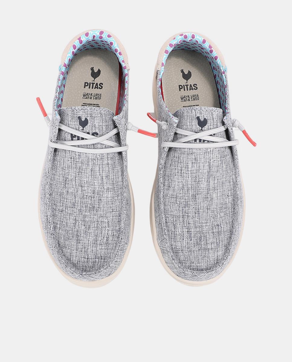 Sapatos de Atacadores Tipo Wallaby Easy-On de Linho e Algodão Azul-marinho-4