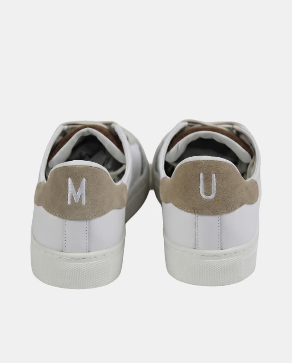 Sapatilhas em Pele Minimalistas com Atacadores Natural-2