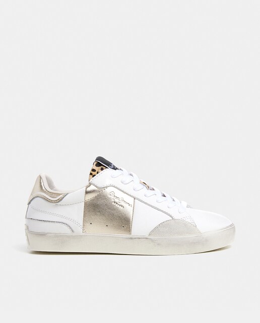 Imagen 0 de Zapatilla deportiva de mujer Lane Fun tipo casco con banda lateral dorada