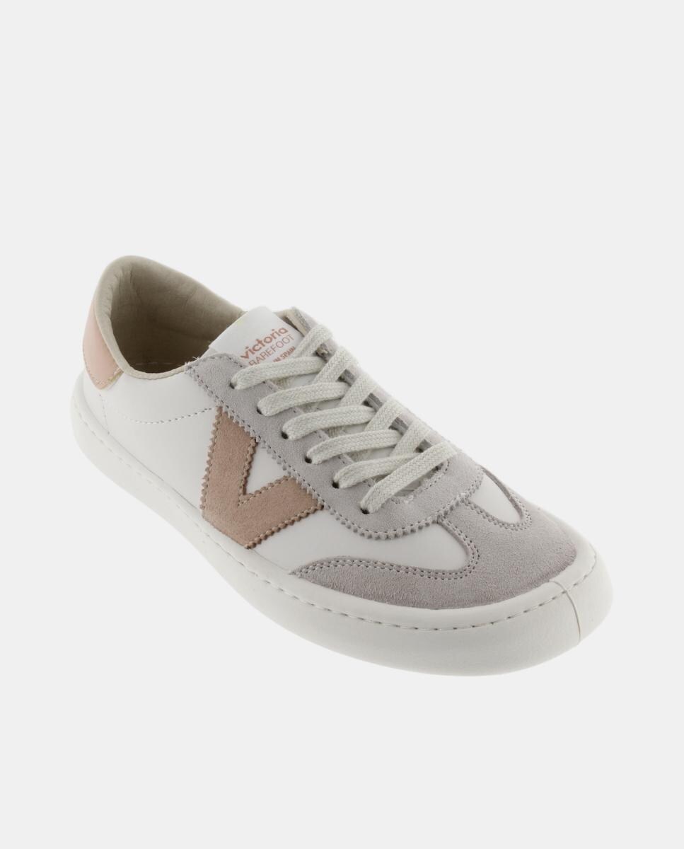 Sapatilhas Baixas Unissexo Barefoot com Peças Coloridas e Croute em Contraste Rosa-2