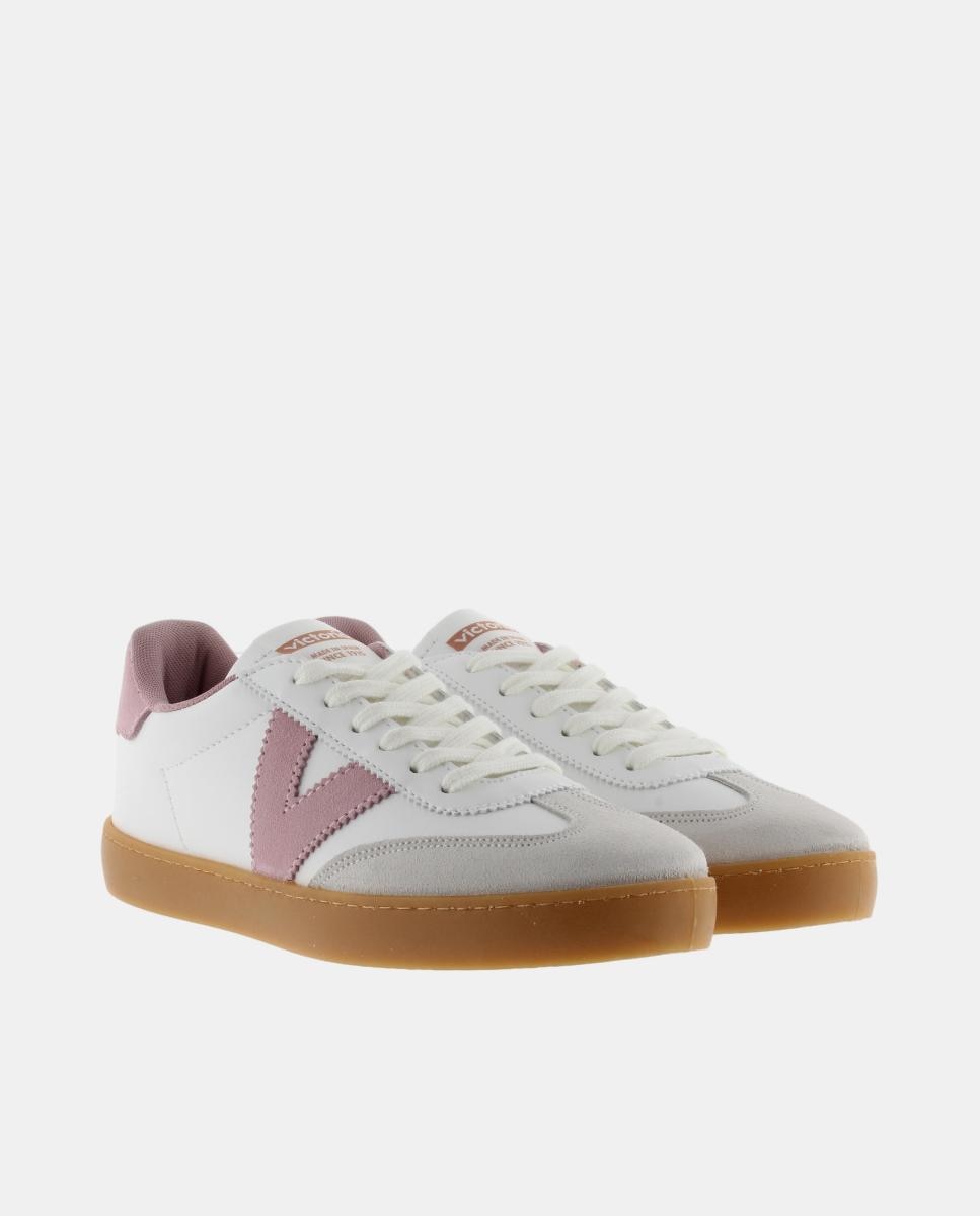 Sapatilhas Desportivas com Peças de Croute e Interior em Contraste Rosa-5
