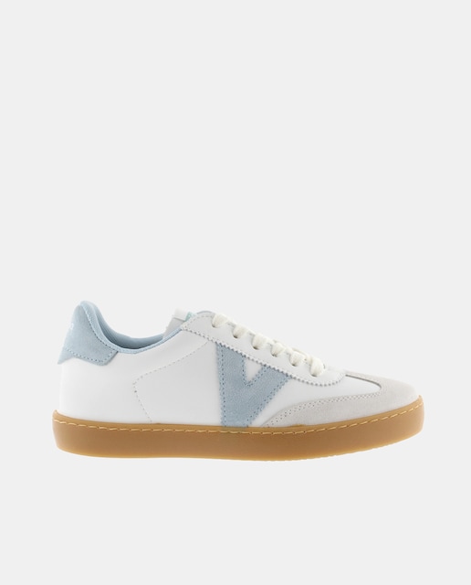 Imagen 0 de Zapatillas deportivas de mujer con piezas de serraje e interior en contraste