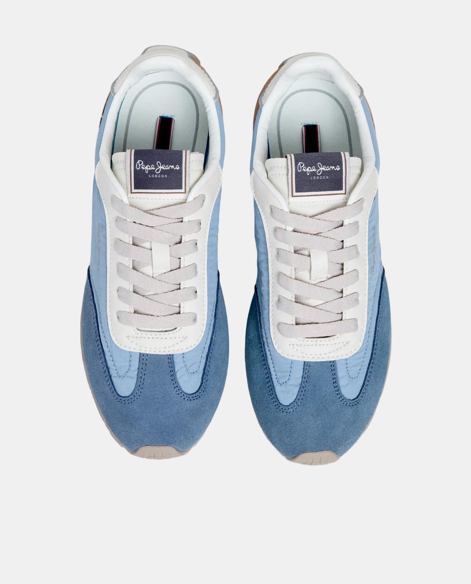 Sapatilhas Ligeiras em Nylon e Camurça Jane Subtle W Azul-2