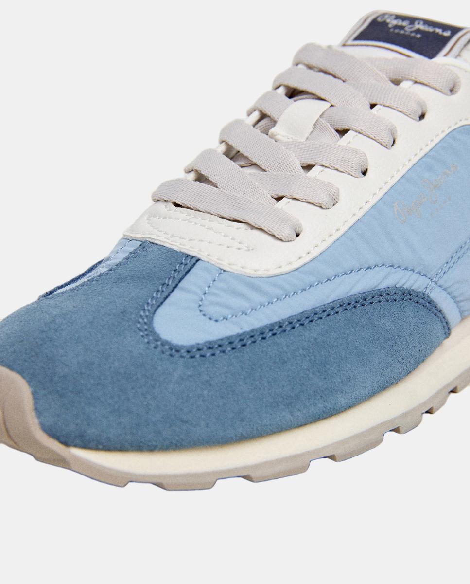 Sapatilhas Ligeiras em Nylon e Camurça Jane Subtle W Azul-5