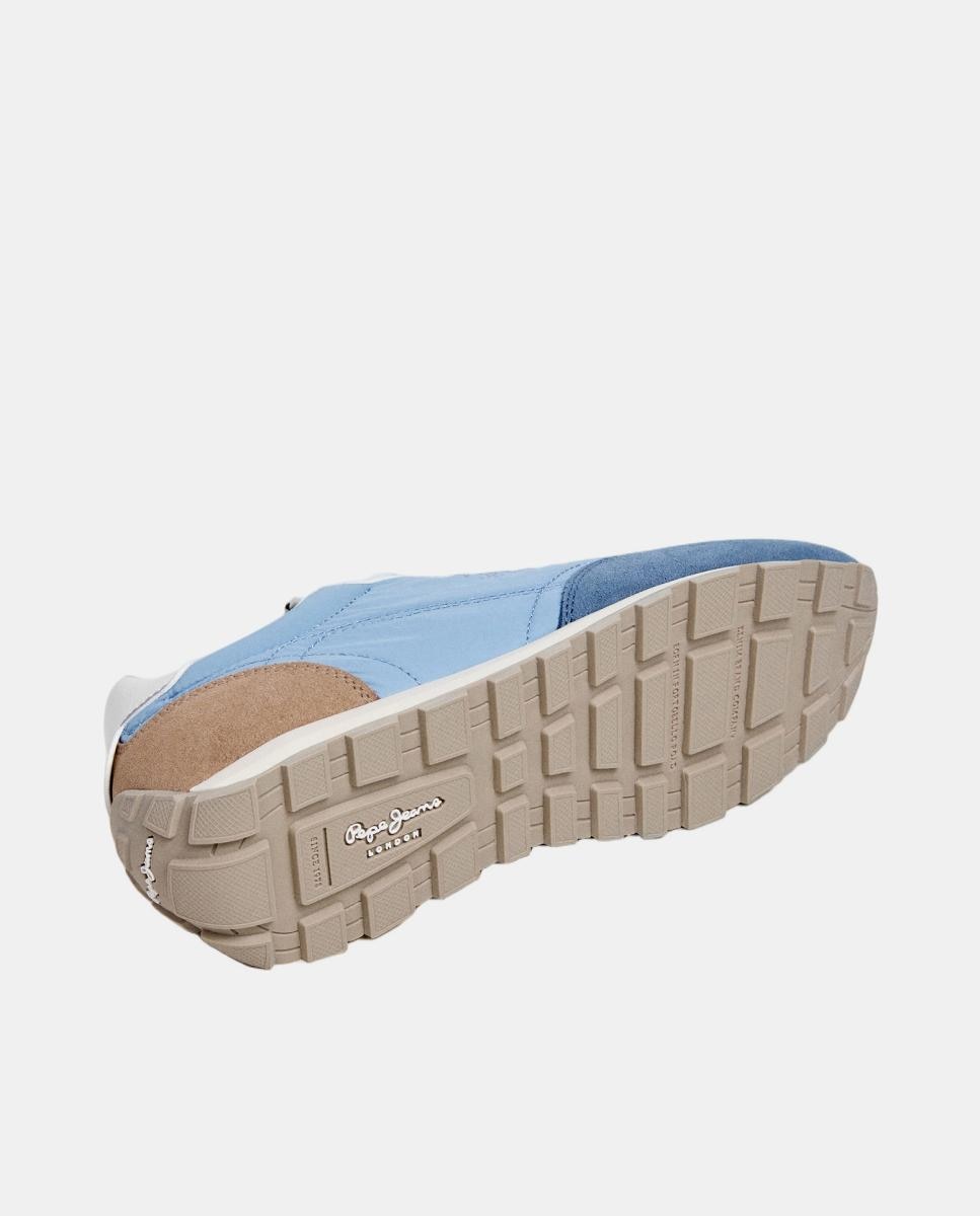 Sapatilhas Ligeiras em Nylon e Camurça Jane Subtle W Azul-6