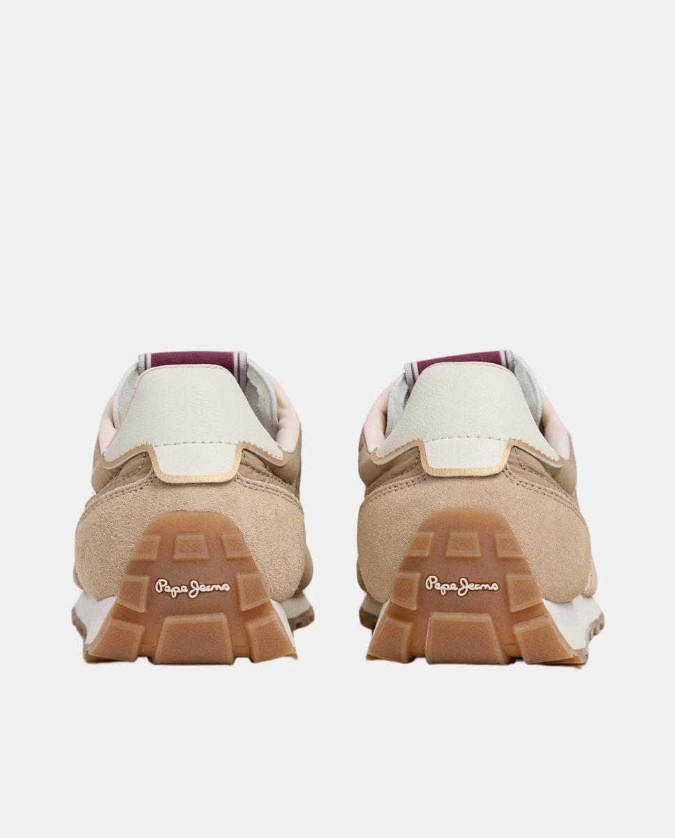 Sapatilhas Ligeiras em Nylon e Camurça Jane Subtle W Bege-4