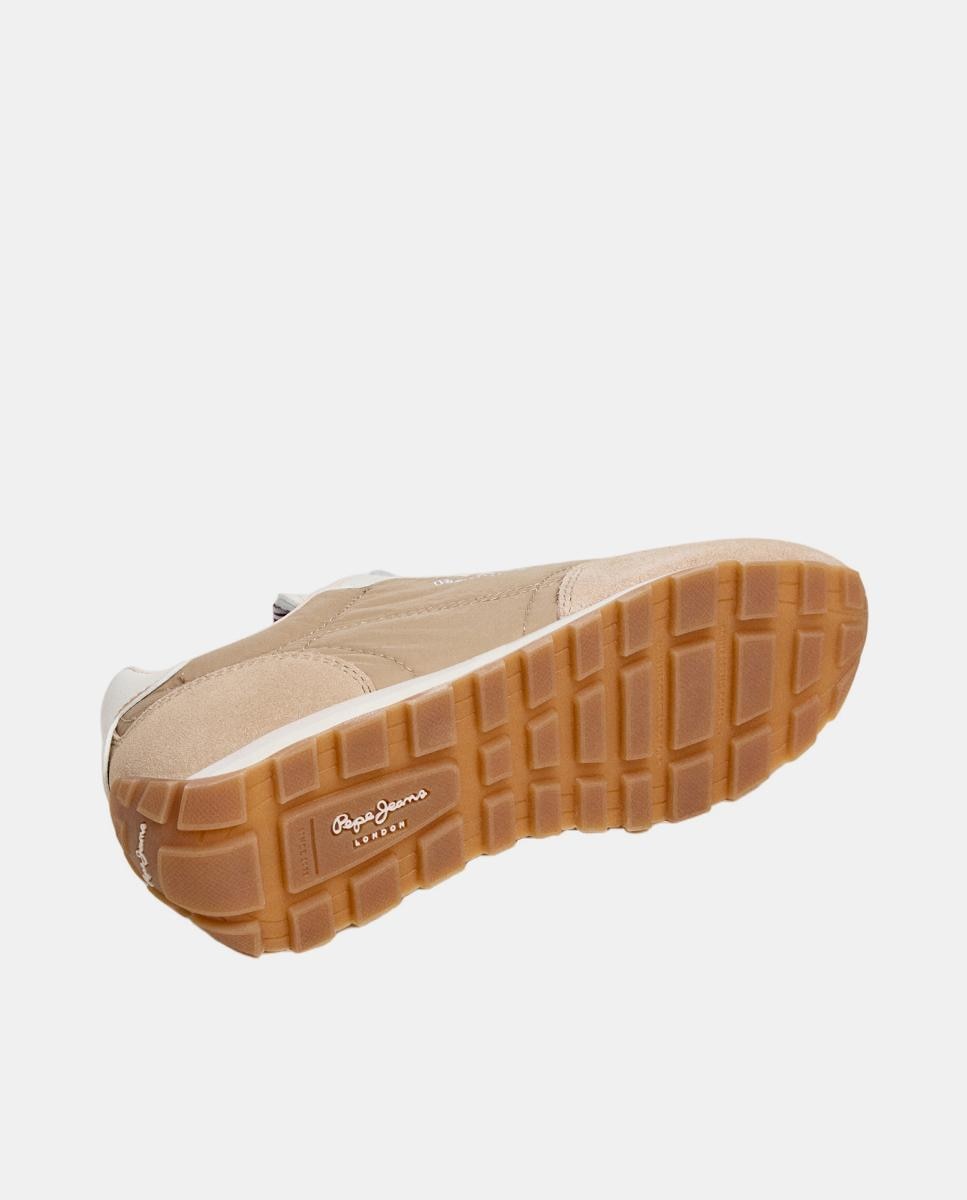Sapatilhas Ligeiras em Nylon e Camurça Jane Subtle W Bege-6