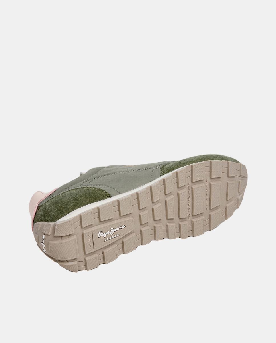 Sapatilhas Ligeiras em Nylon e Camurça Jane Subtle W Verde-6