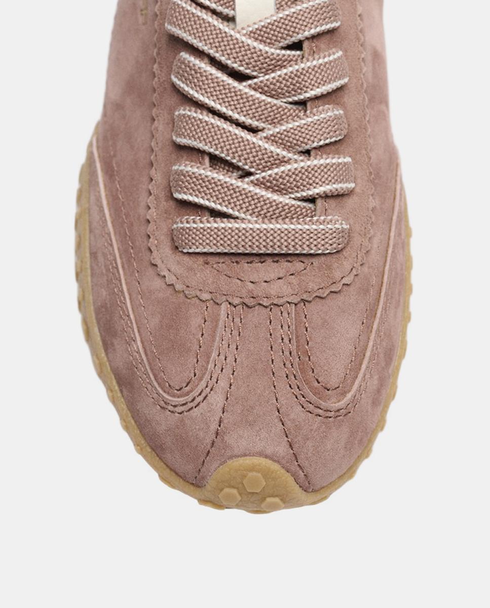 Sapatilhas Baixas em Pele com Sola de Borracha Castanho-2