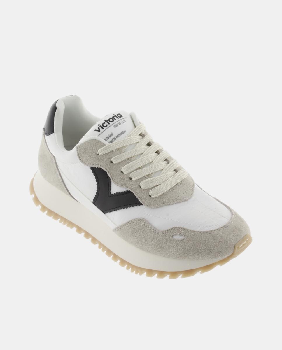 Sapatilhas Desportivas de Nylon com Peças Coloridas e de Croute e Sola Dentada 2