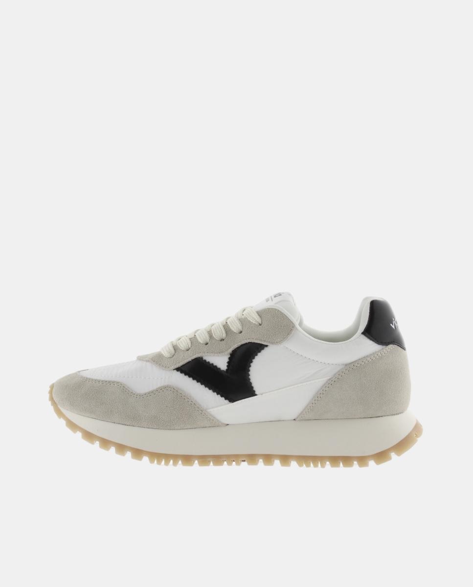 Sapatilhas Desportivas de Nylon com Peças Coloridas e de Croute e Sola Dentada 3