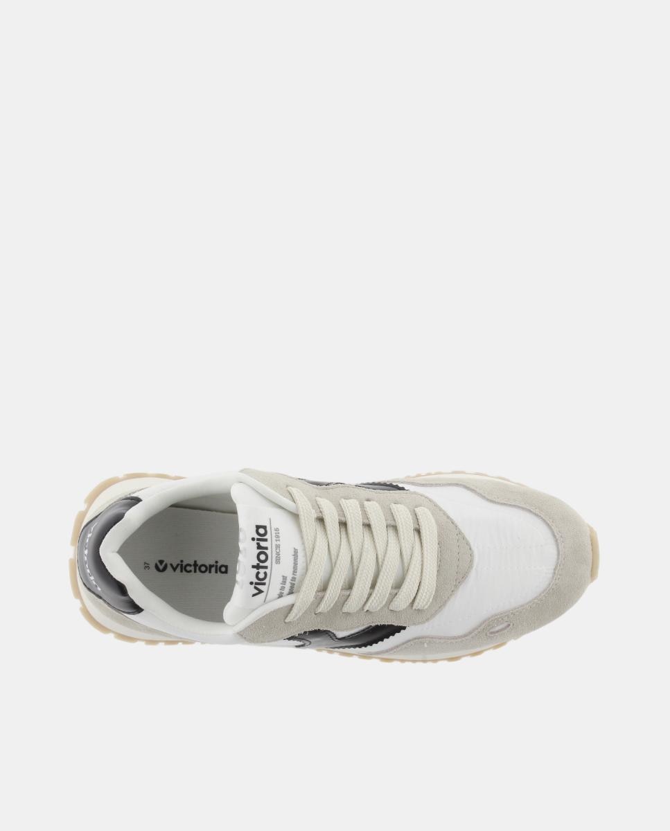 Sapatilhas Desportivas de Nylon com Peças Coloridas e de Croute e Sola Dentada 4