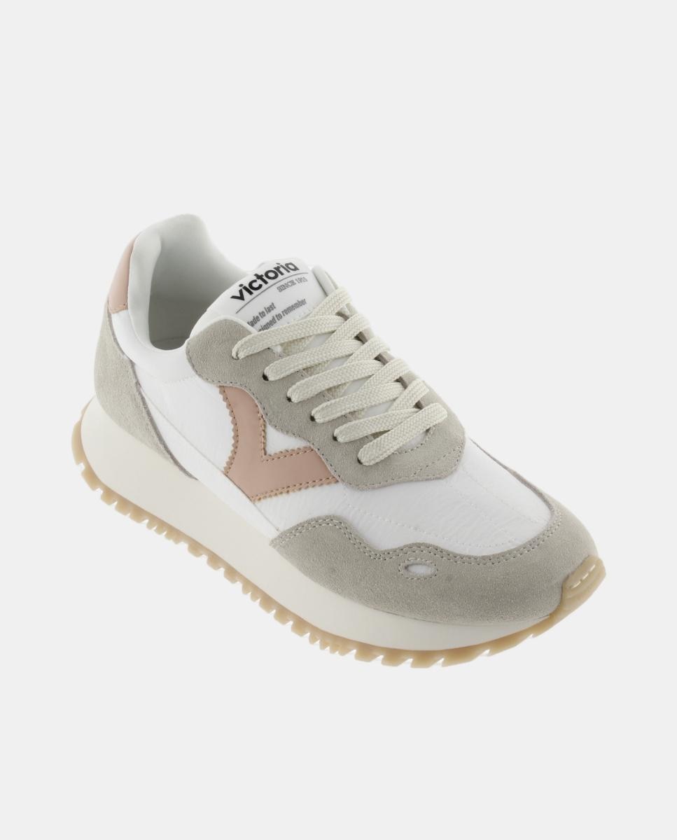 Sapatilhas Desportivas de Nylon com Peças Coloridas e de Croute e Sola Dentada 2