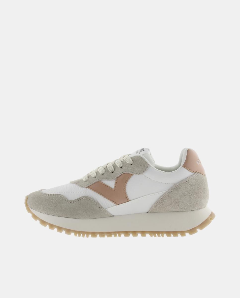 Sapatilhas Desportivas de Nylon com Peças Coloridas e de Croute e Sola Dentada 3