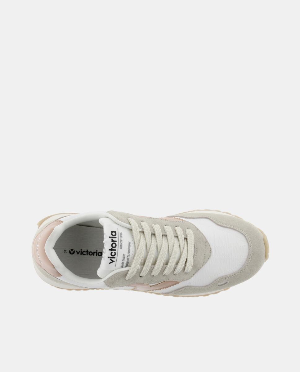 Sapatilhas Desportivas de Nylon com Peças Coloridas e de Croute e Sola Dentada 4