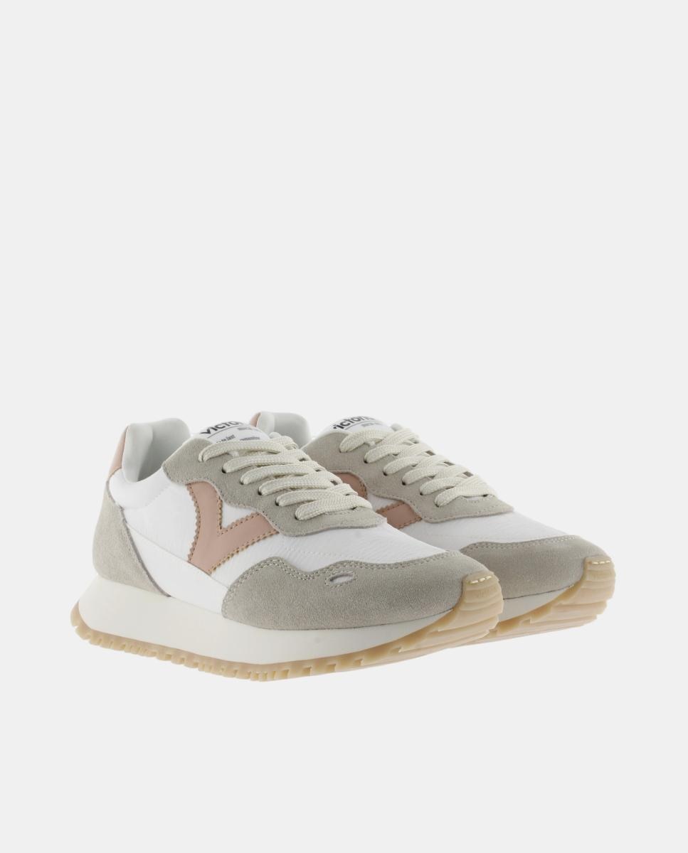 Sapatilhas Desportivas de Nylon com Peças Coloridas e de Croute e Sola Dentada 5