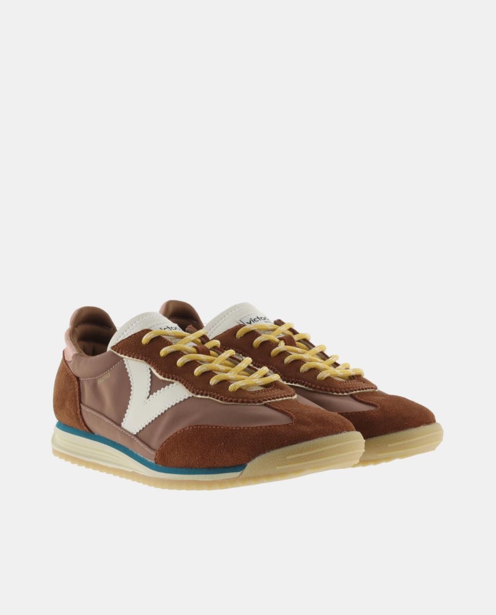 Sapatilhas Desportivas de Nylon com Peças de Croute a Condizer e Sola em Serra Castanho-5
