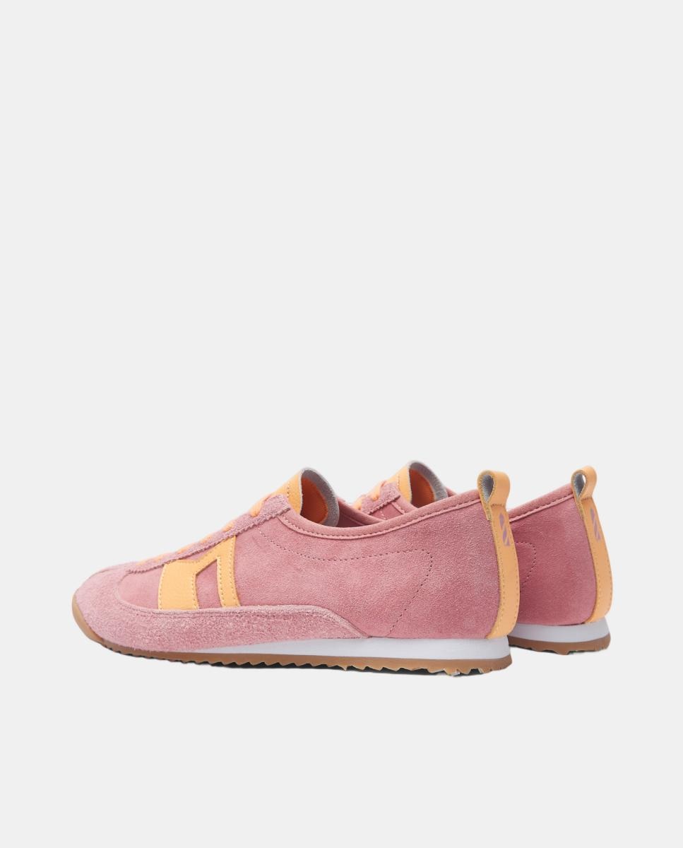 Sapatilhas Minato Kao Tipo Running de Sola Baixa e com Inspiração Vintage Rosa Nude-2
