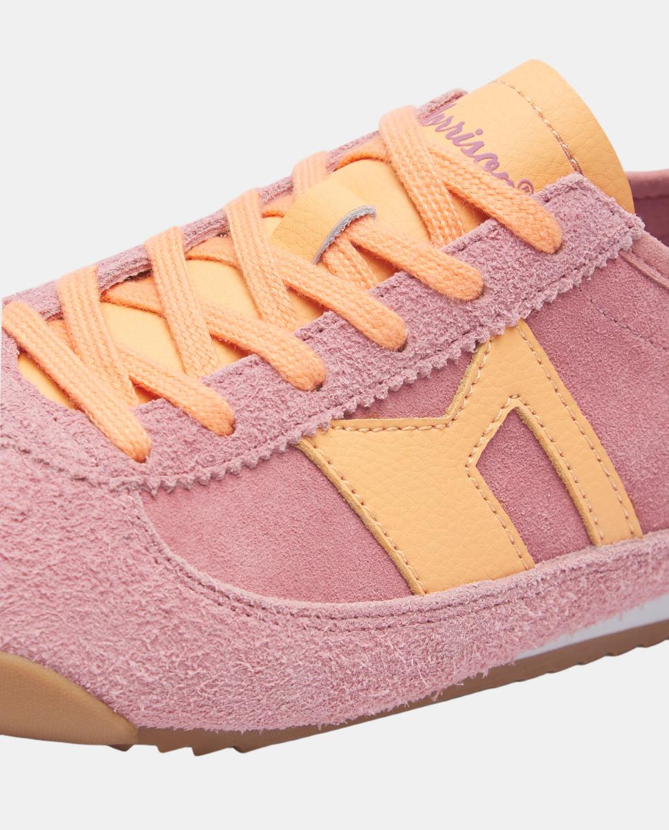 Sapatilhas Minato Kao Tipo Running de Sola Baixa e com Inspiração Vintage Rosa Nude-3
