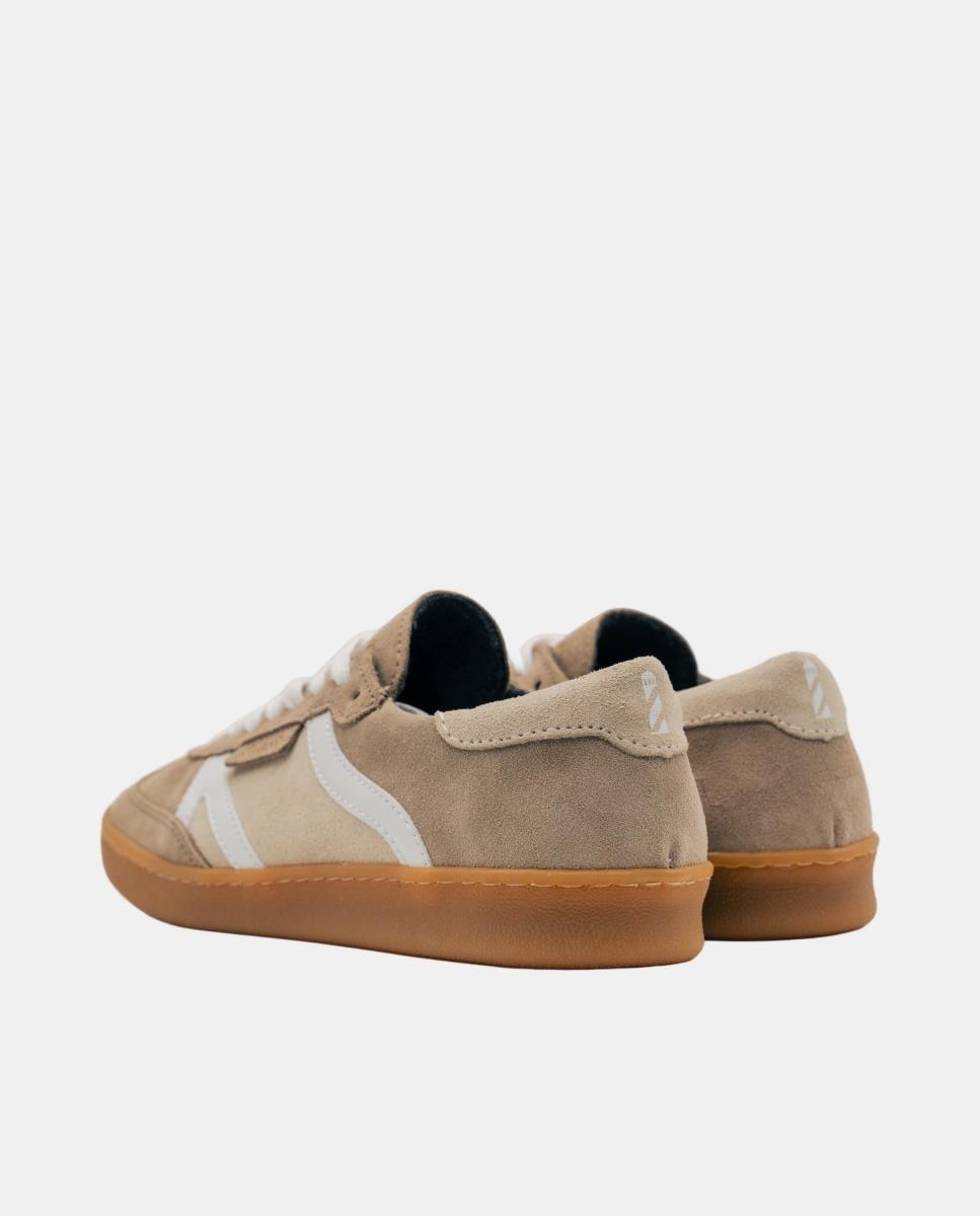 Sapatilhas de Croute com Tiras em Couro - Bege/Branco Castanho taupe-2