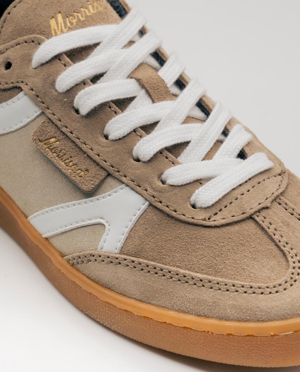 Sapatilhas de Croute com Tiras em Couro - Bege/Branco Castanho taupe-3