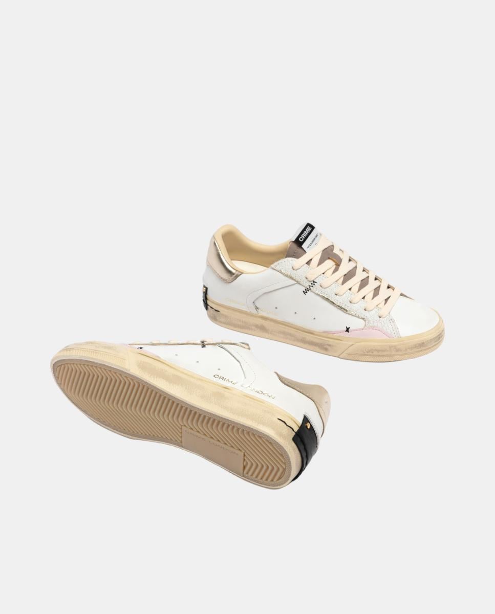 Sapatilhas Baixas Pele Branco-4