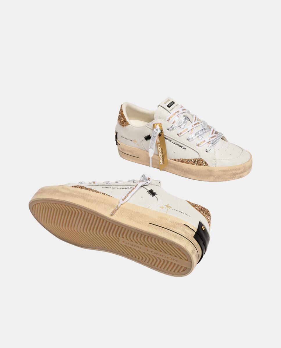 Sapatilhas Baixas Pele Branco-4