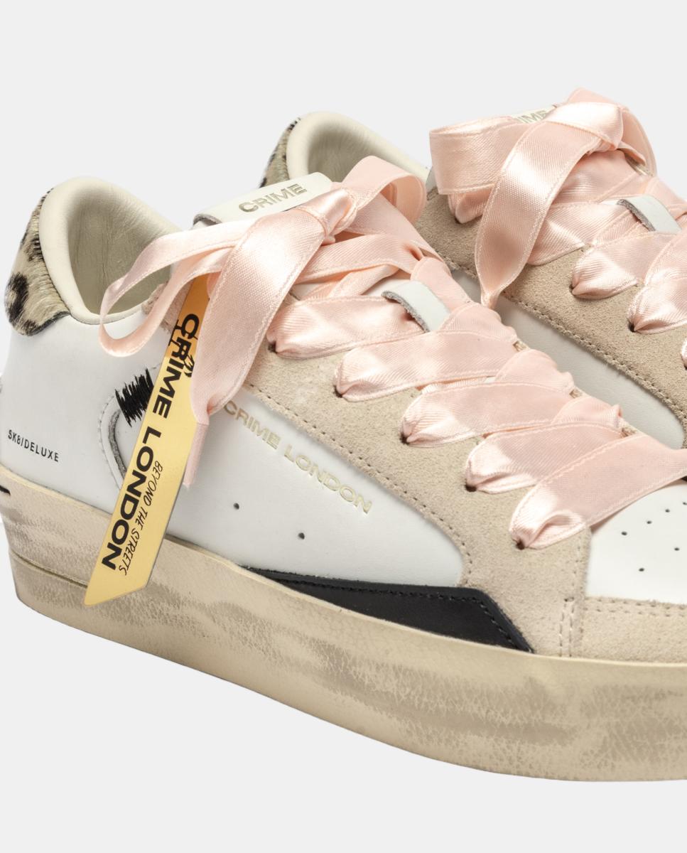 Sapatilhas Baixas Pele Branco-6