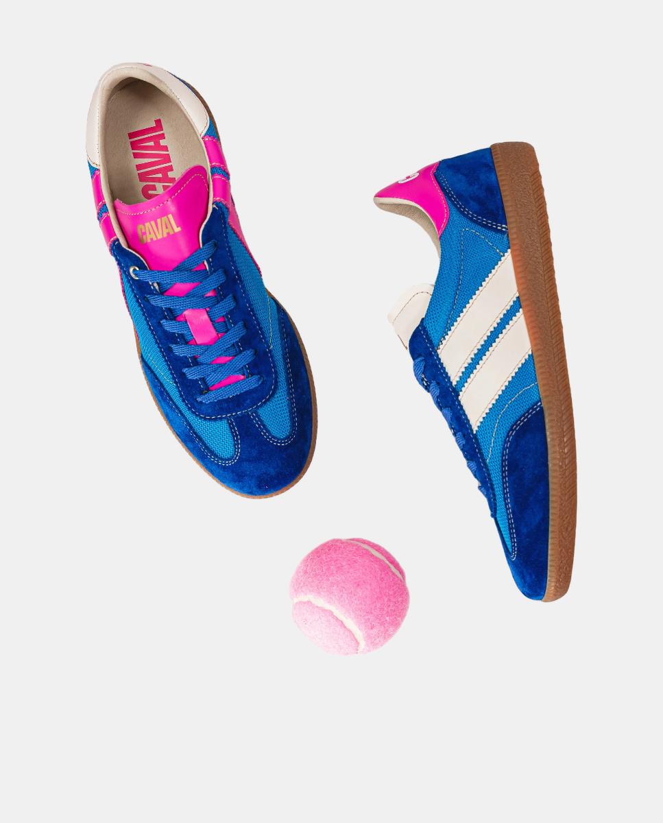 Sapatilhas em Pele Assimétricas Inspiradas no Andebol Azul-5