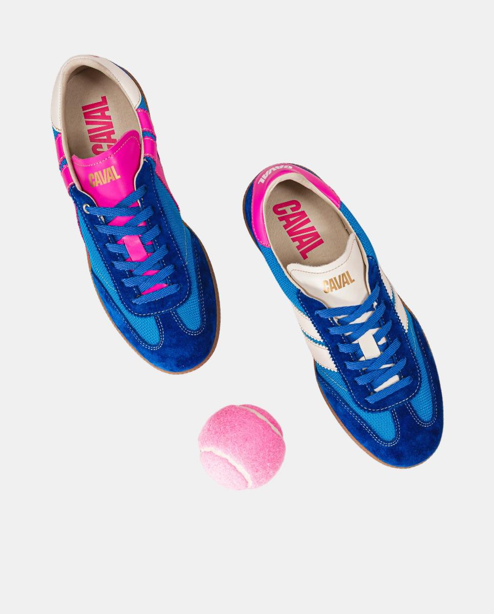 Sapatilhas em Pele Assimétricas Inspiradas no Andebol Azul-6