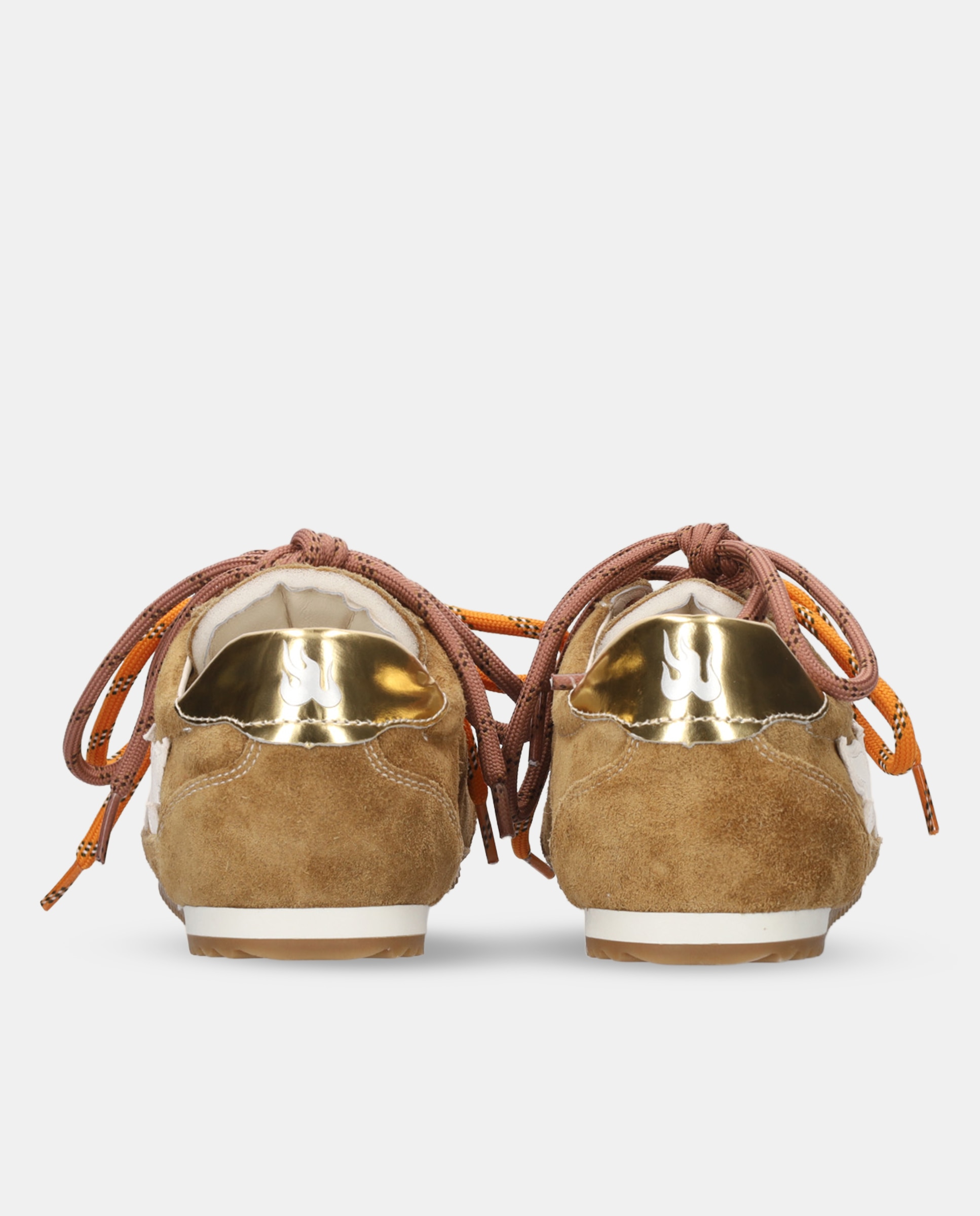 Sapatilhas Desportivas em Pele Castanho Suave-5