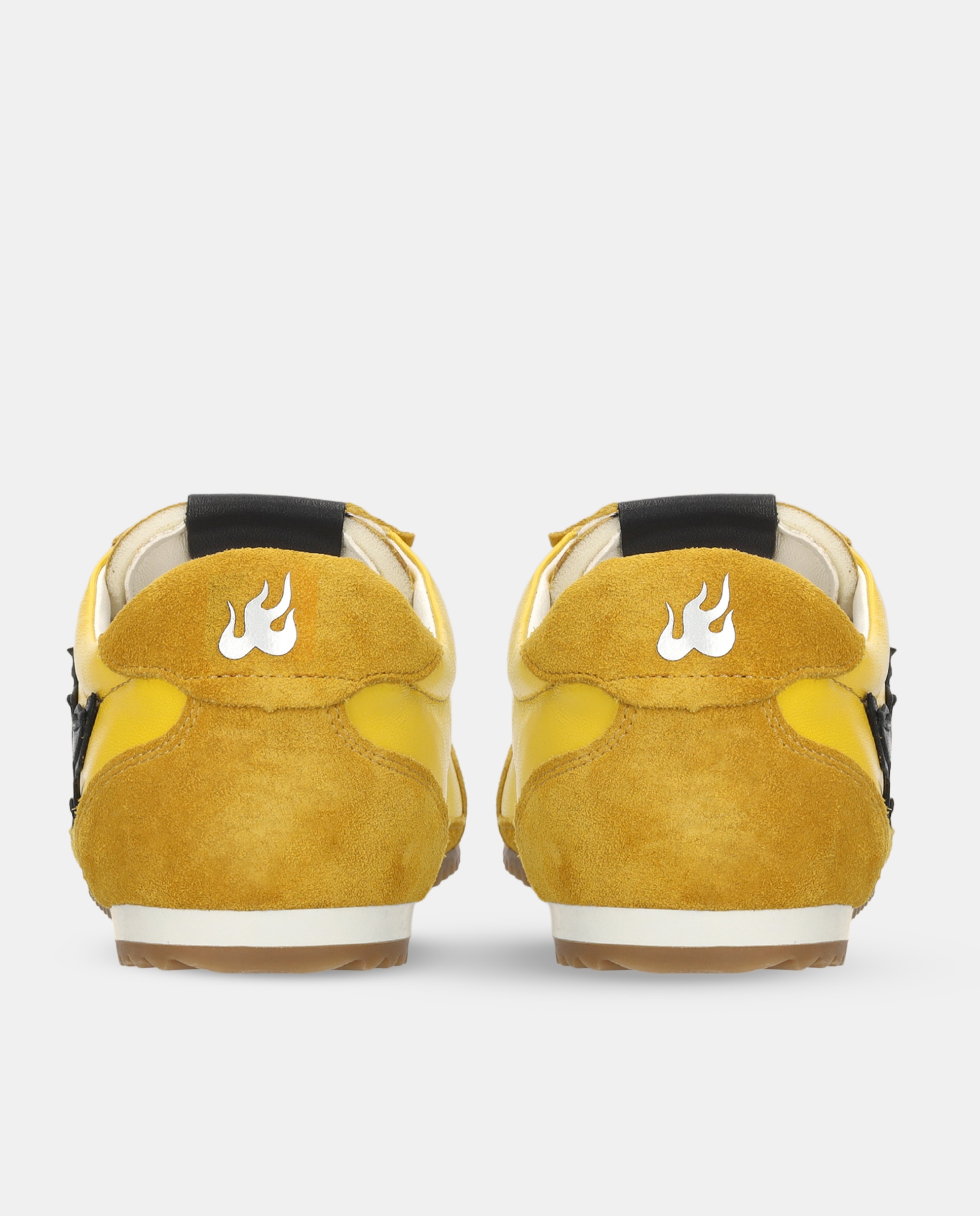 Sapatilhas Desportivas em Pele Amarelo-3