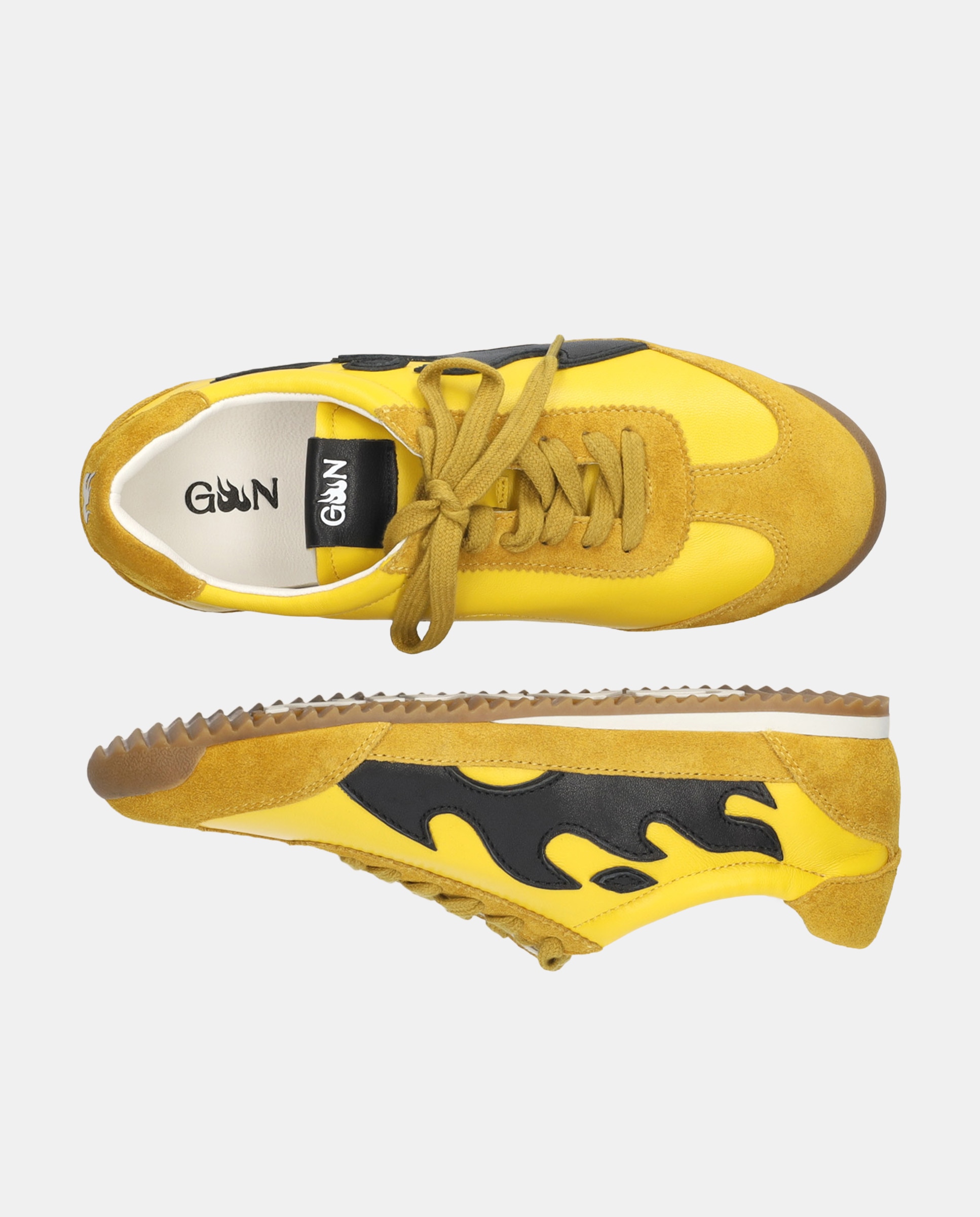 Sapatilhas Desportivas em Pele Amarelo-5