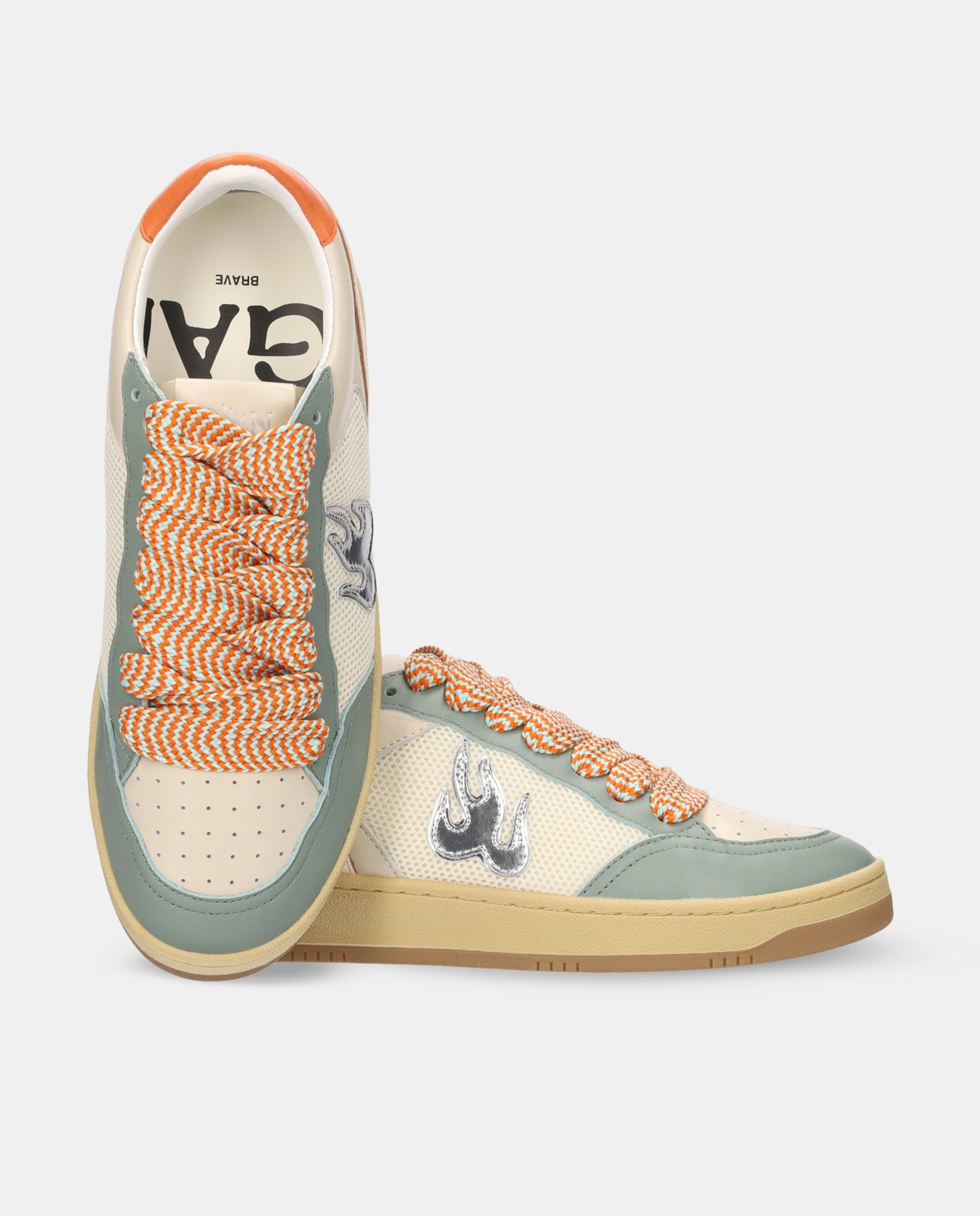 Sapatilhas Desportivas em Pele Verde Aqua-4