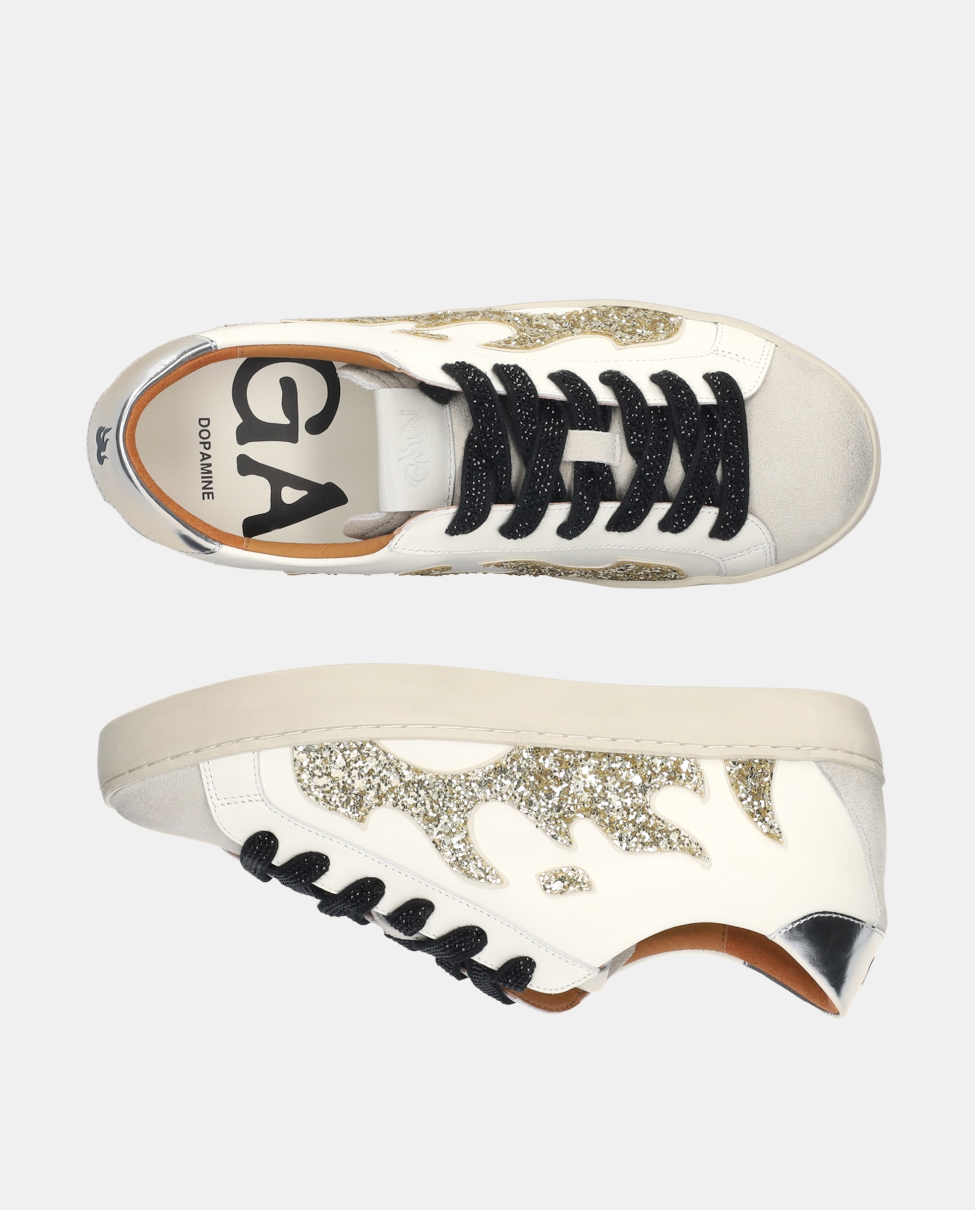 Sapatilhas Desportivas em Pele Ouro-5