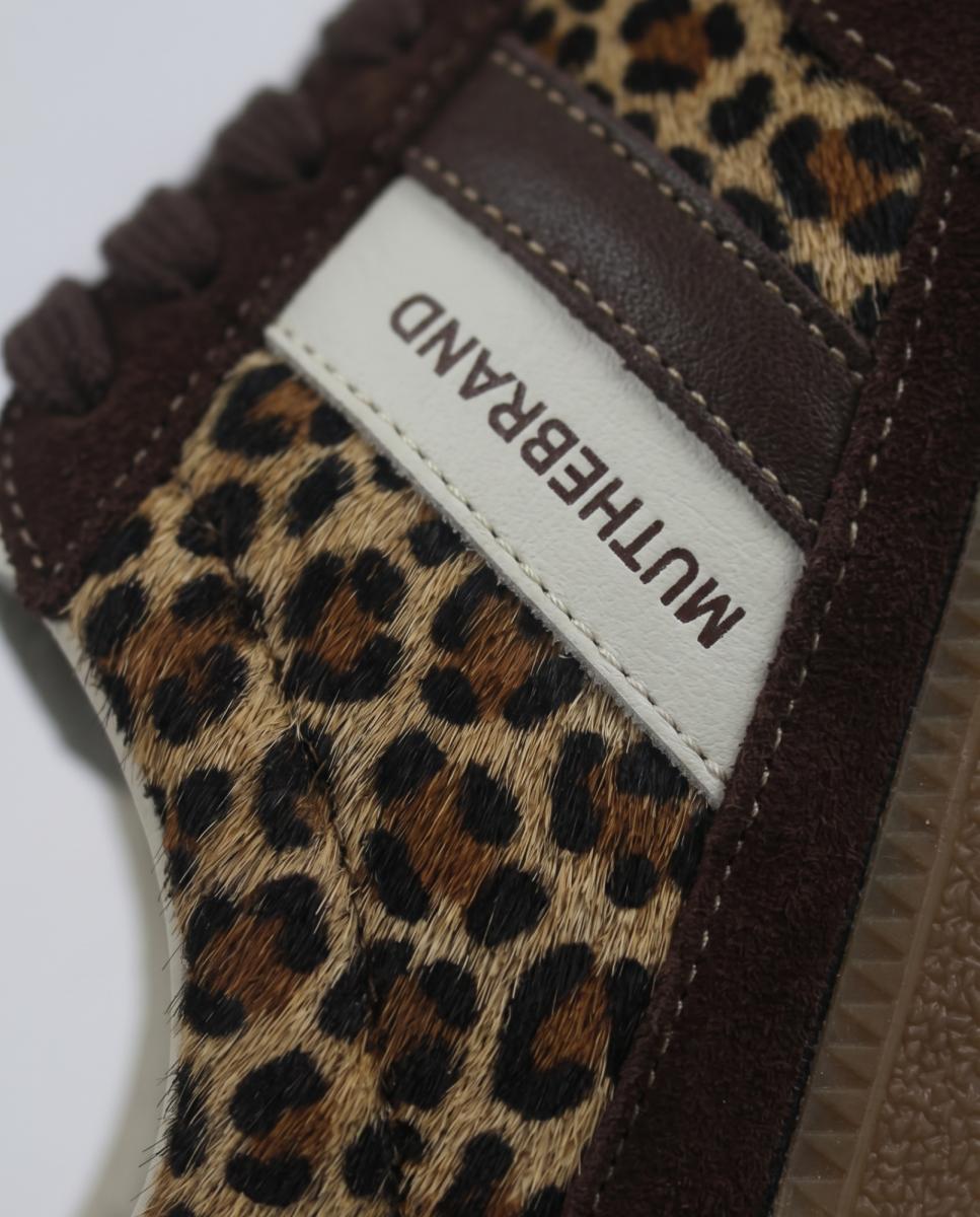 Zapatilla de piel estilo sneaker retro con cordones - MU the brand - Marrón Marrón-6