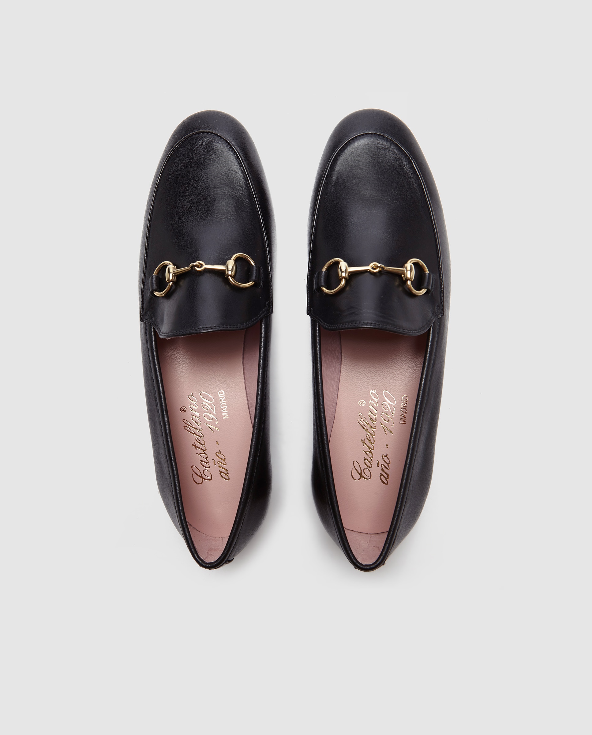 Mocassins de mulher Castellano em pele pretos Preto-4