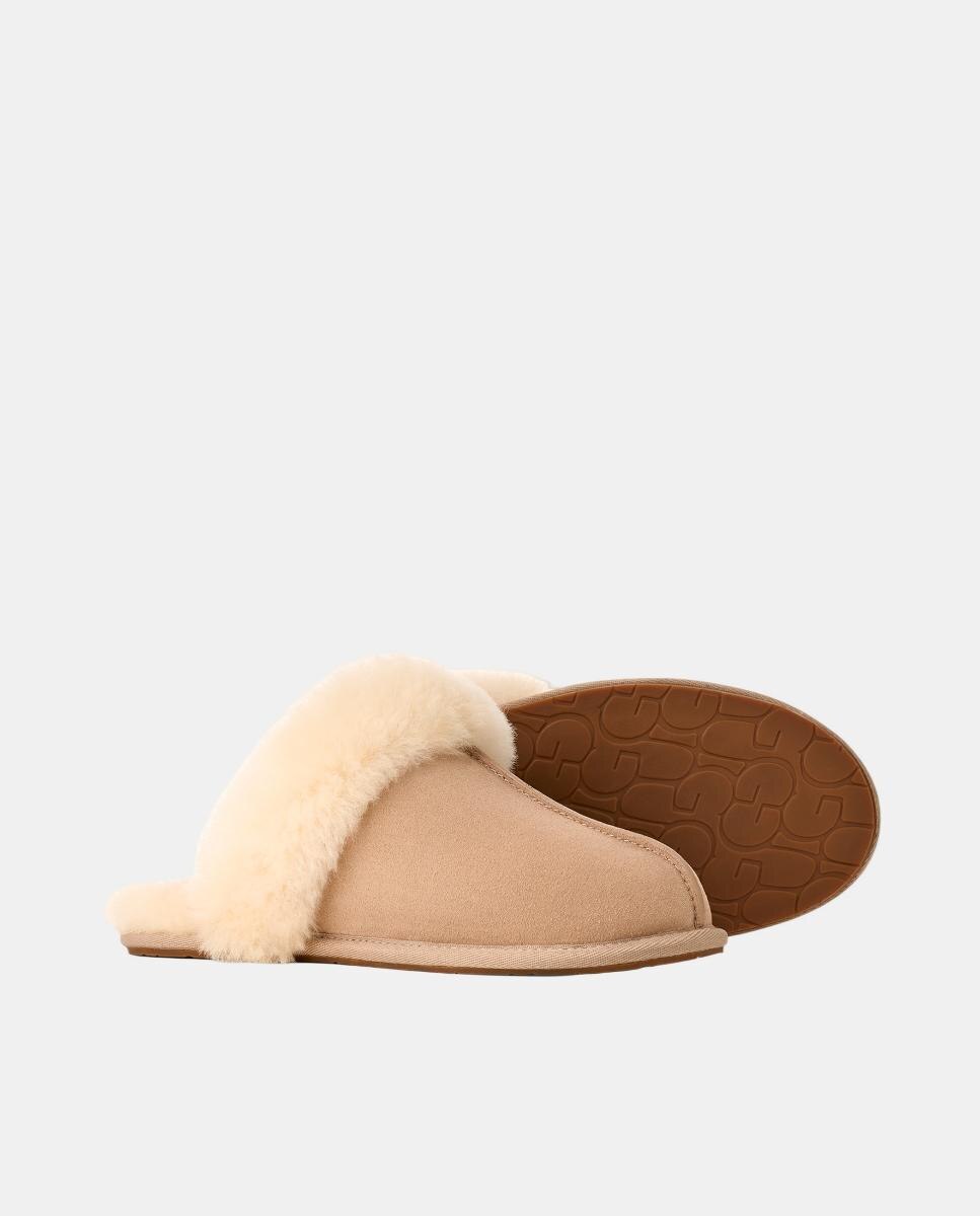 Slippers Scufette II em Pele e Forrados com Pelo Natural-2