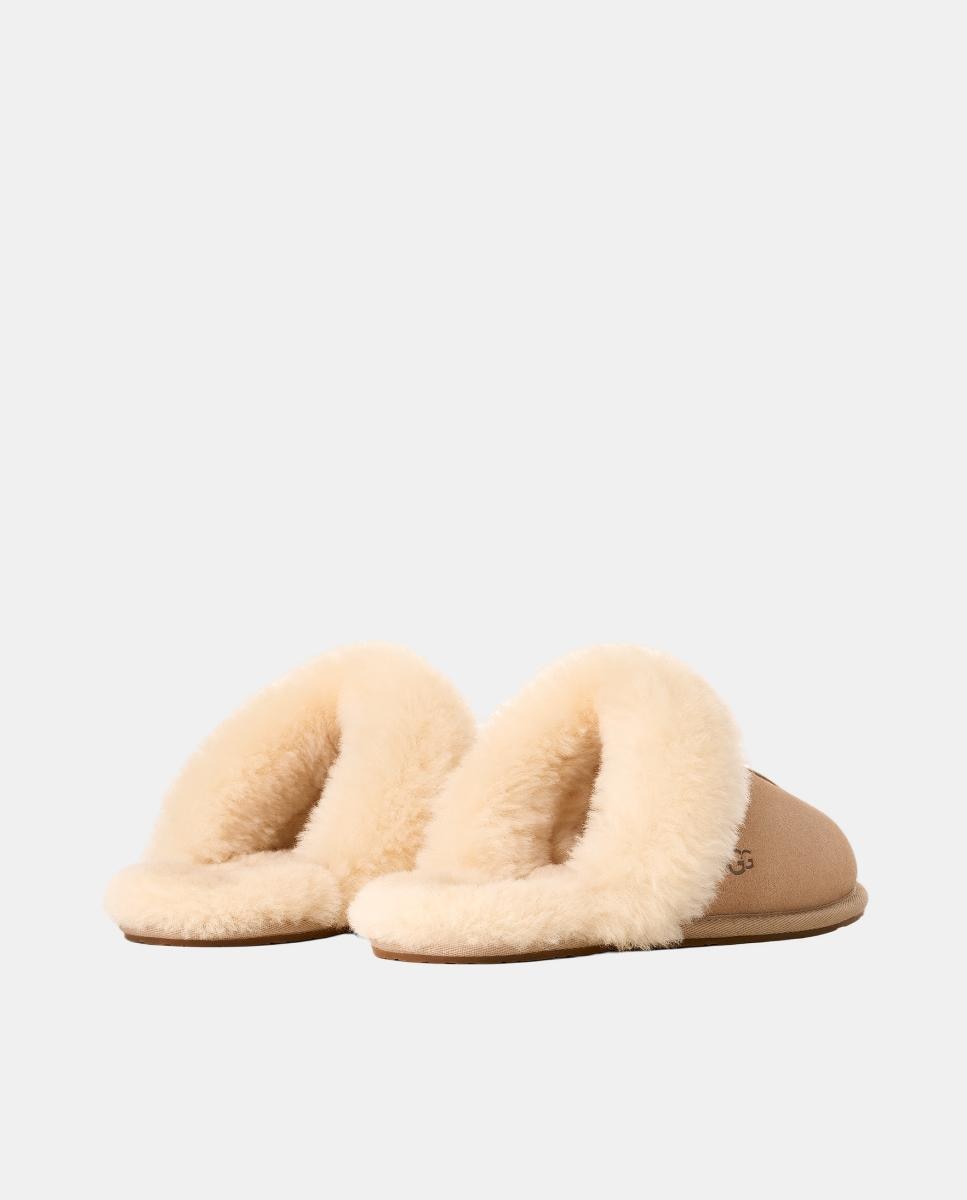 Slippers Scufette II em Pele e Forrados com Pelo Natural-3