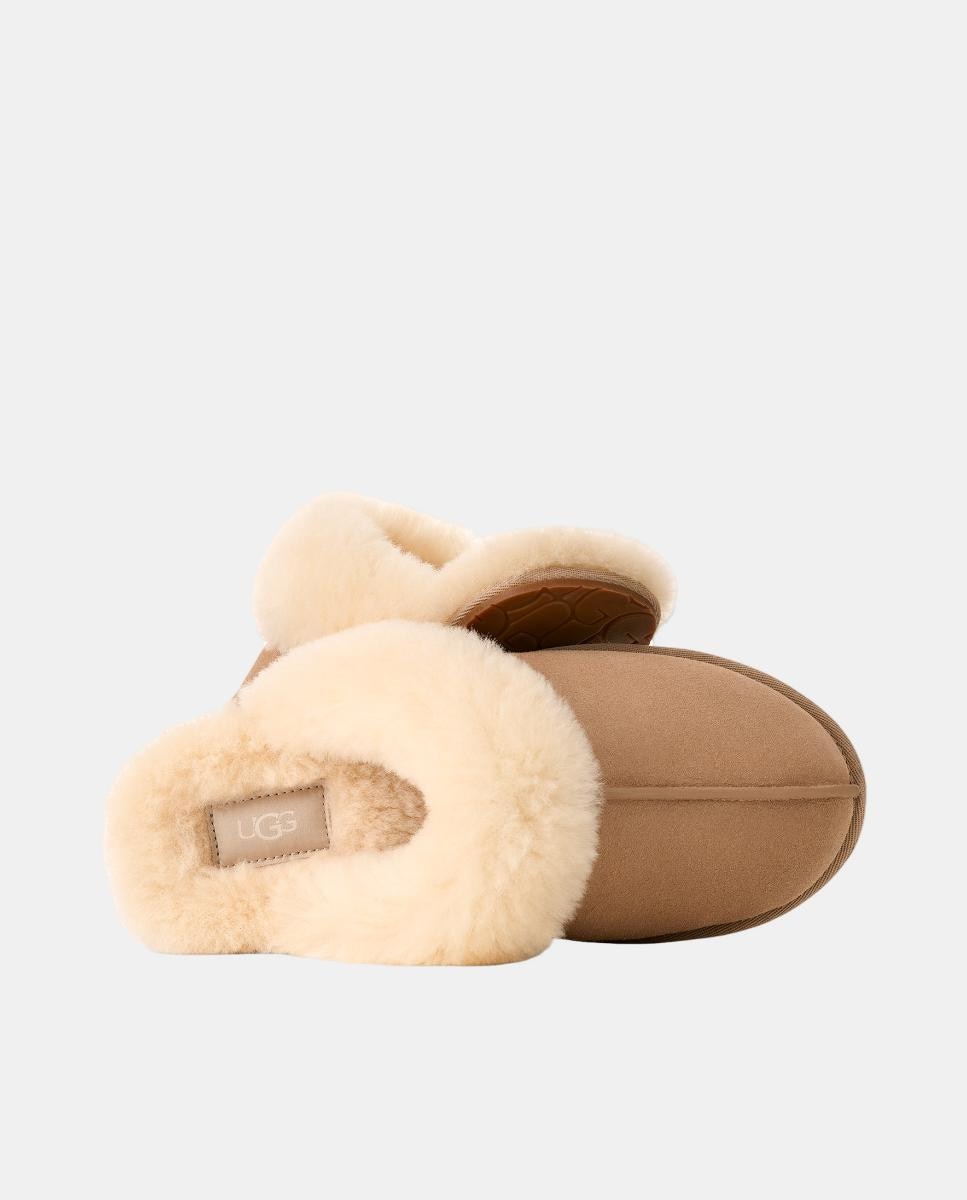 Slippers Scufette II em Pele e Forrados com Pelo Natural-4