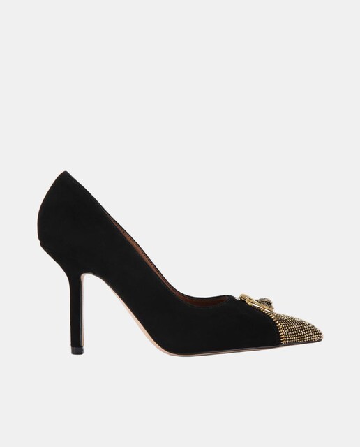 Imagem 0 de Sapatos de Salto Stiletto com Biqueira com Brilhos e Detalhe de Fecho de Correr