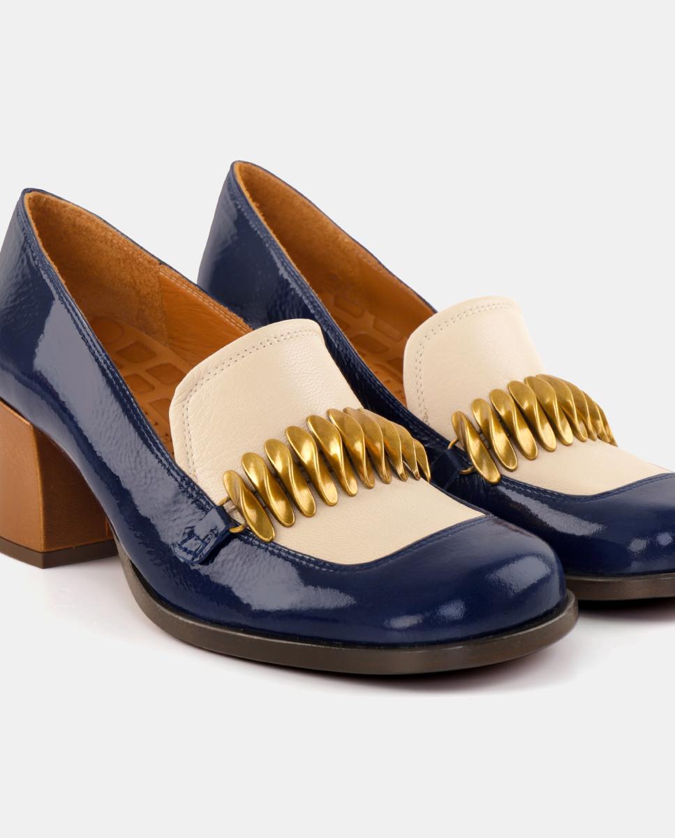 Sapatos de Mulher em Pele com Salto e Adorno Multicolor-5