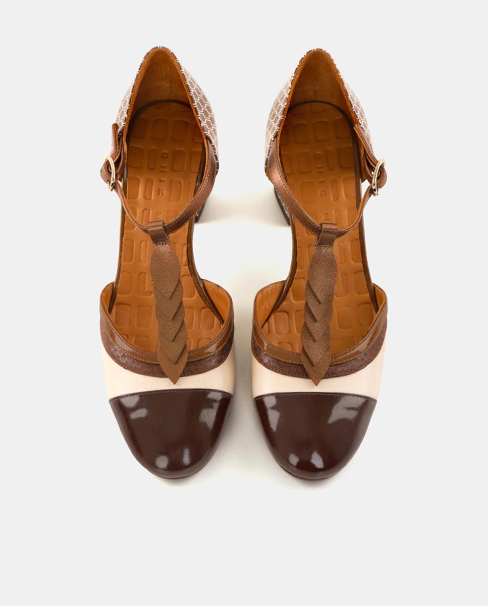 Sapatos de Mulher em Pele com Salto e Fecho de Fivela Multicolor-4