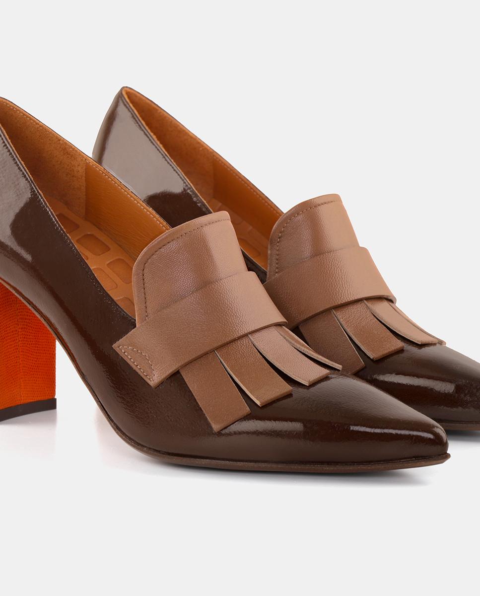 Sapatos de Mulher em Pele com Salto Multicolor-5