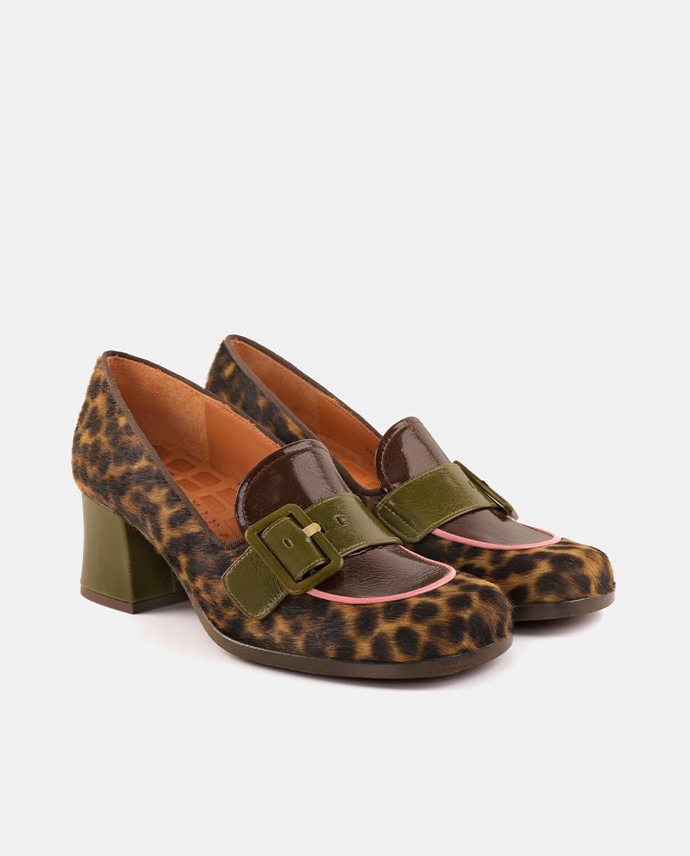 Sapatos de Mulher em Pele com Salto e Adorno Multicolor-2