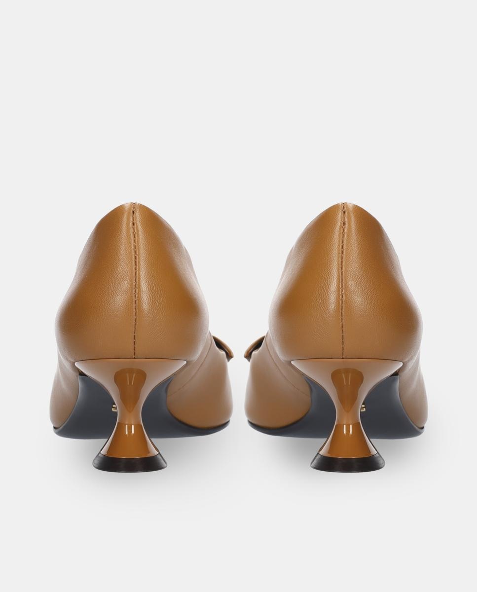 Sapatos em Pele com Detalhe de Laço Couro-4