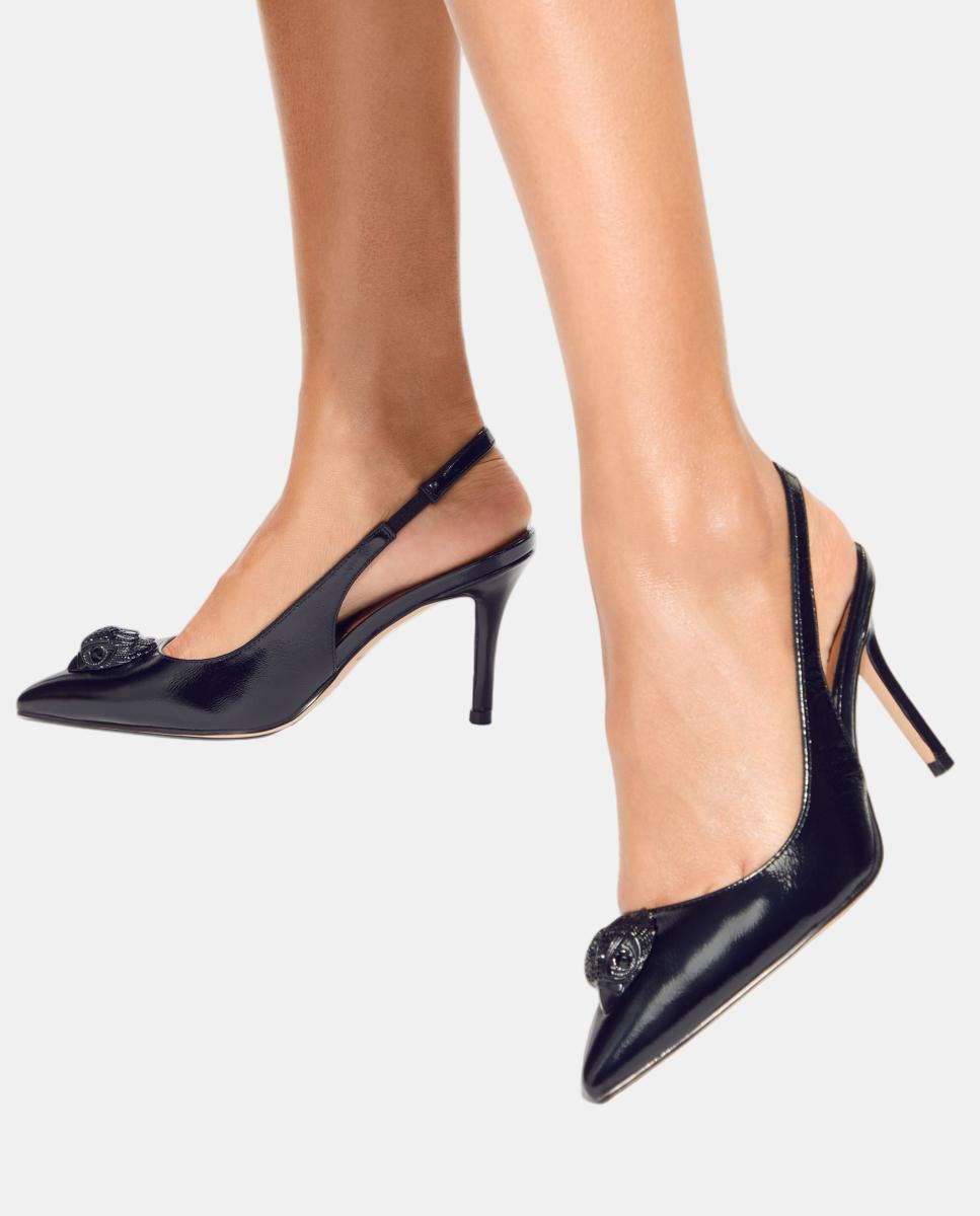 Imagen 6 de Zapato slingback de mujer en piel negra con puntera afilada - Kurt Geiger - Negro Negro