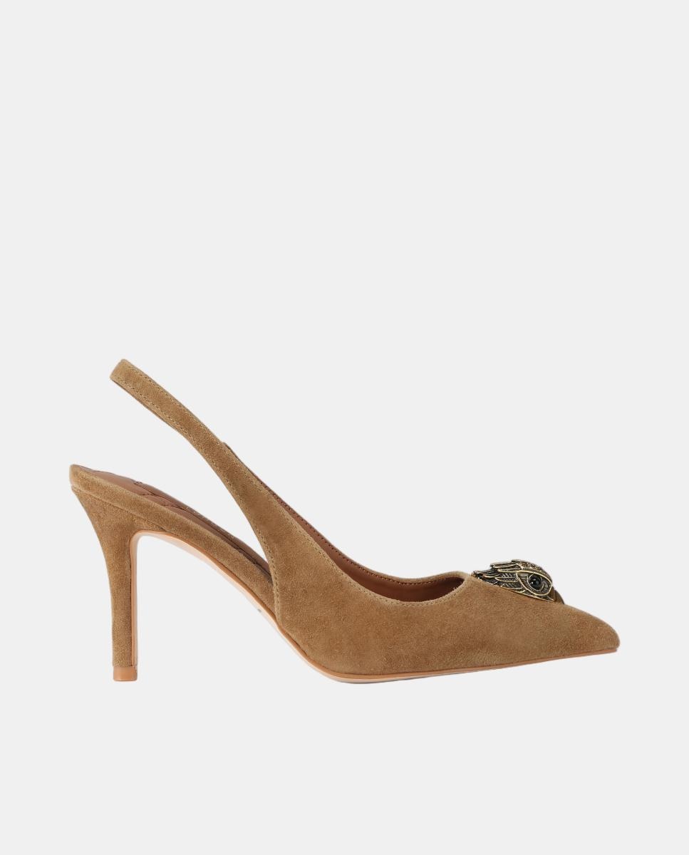 Zapato slingback de mujer en piel marrón claro con puntera afilada - Kurt Geiger - Marrón claro Marrón claro-1
