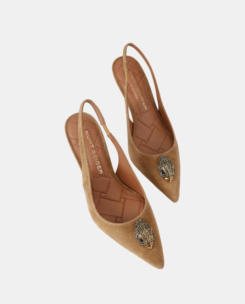 Zapato slingback de mujer en piel marrón claro con puntera afilada - Kurt Geiger - Marrón claro Marrón claro-2