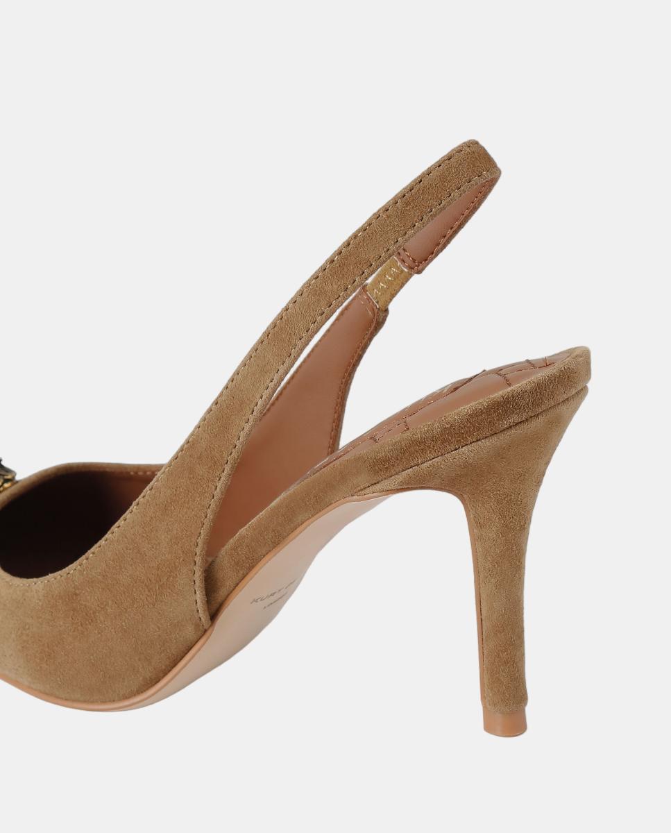 Zapato slingback de mujer en piel marrón claro con puntera afilada - Kurt Geiger - Marrón claro Marrón claro-3
